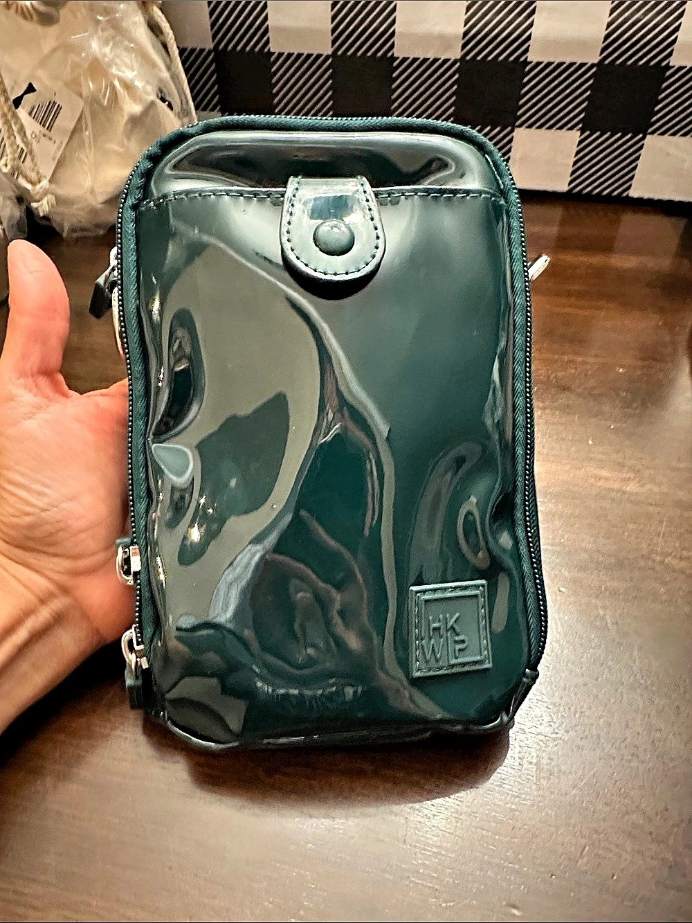 HKWP Glossy Green Crossbody Bag